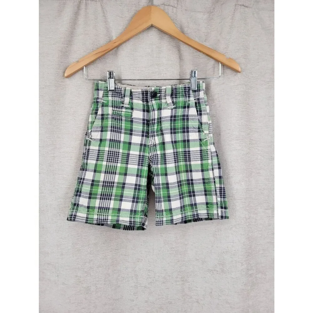 Gap Green and Navy Blue Plaid Kids Shorts